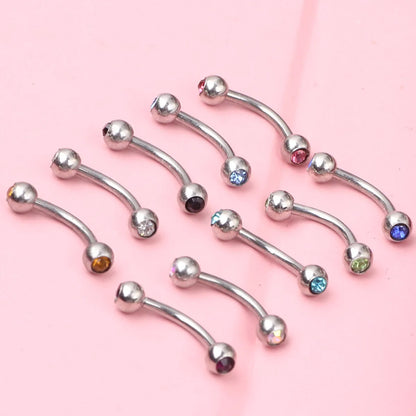 Fashion Rhombus Stainless Steel Rhinestones Ear Studs 1 Piece