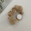 Fashion Ribbon Digital Watch For Female Alloy Case Round Dial