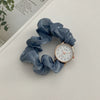 Fashion Ribbon Digital Watch For Female Alloy Case Round Dial