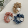 Fashion Ribbon Digital Watch For Female Alloy Case Round Dial