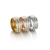 Fashion Ring Diamond Zircon Titanium Steel U Shape Electroplated For Women