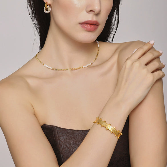 Fashion Ring Ring Suit Ball Opening Bracelet Stainless Steel Pvd Electroplated 18K Gold Jewelry For Women