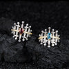 Fashion Ring S925 Sterling Silver Inlaid With Natural Garnet Topaz Gem Heart Shape Women's