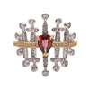 Fashion Ring S925 Sterling Silver Inlaid With Natural Garnet Topaz Gem Heart Shape Women's