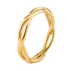 Fashion Ring Titanium Steel Gold Plated Geometric Woven Twist Couple Ring