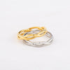 Fashion Ring Titanium Steel Gold Plated Geometric Woven Twist Couple Ring