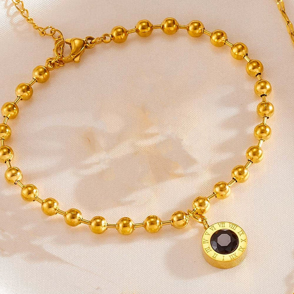 Fashion Roman Suit Titanium Steel Necklace Bracelet Ear Buckle With Love Water Drops Bell Patterns