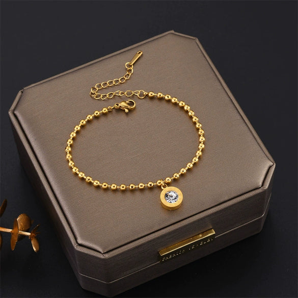 Fashion Roman Suit Titanium Steel Necklace Bracelet Ear Buckle With Love Water Drops Bell Patterns