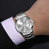 Fashion Rotating Dial Quartz Couple's Watch With Stainless Steel Band And Alloy Case Round Dial