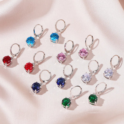 Fashion Round Alloy Inlay Zircon Women's Ear Studs 1 Set