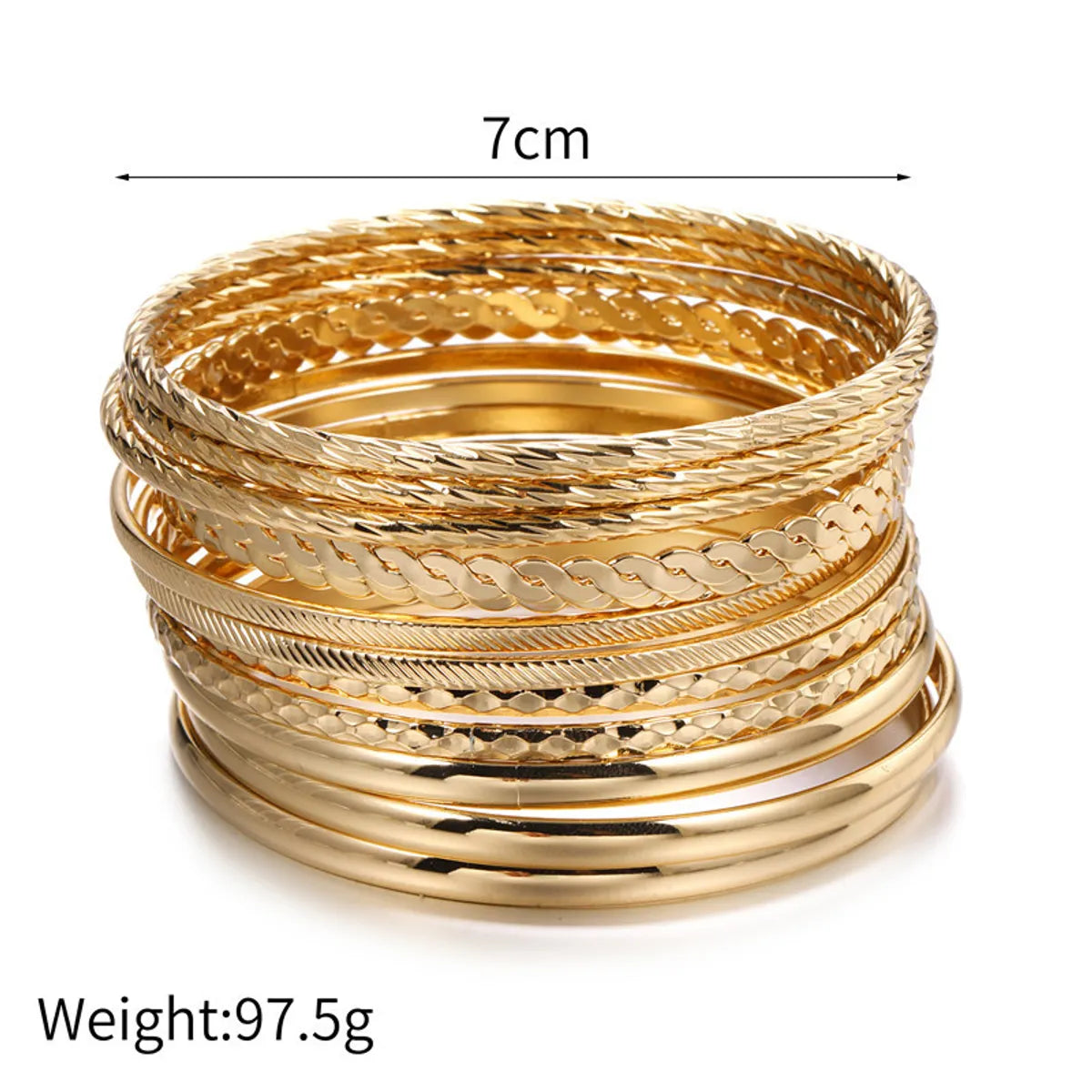 Fashion Round Alloy Plating Women's Bangle 1 Set