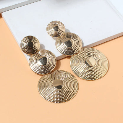 Fashion Round Alloy Plating Women's Drop Earrings 1 Piece