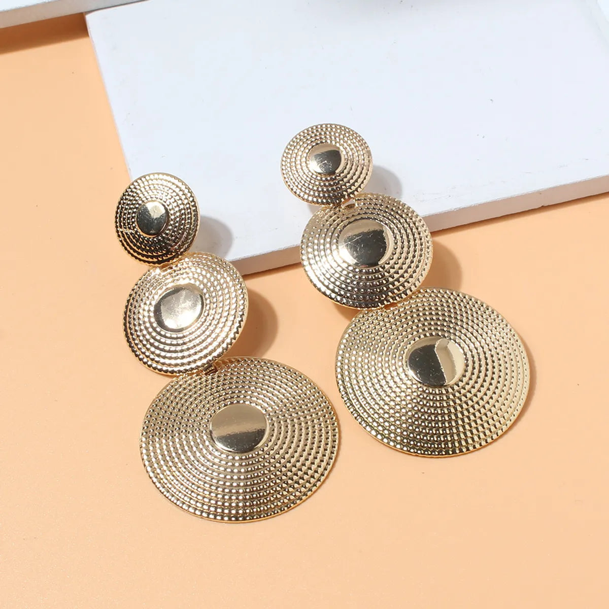 Fashion Round Alloy Plating Women's Drop Earrings 1 Piece