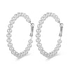 Fashion Round Artificial Pearl Stoving Varnish Women'S Hoop Earrings 1 Pair