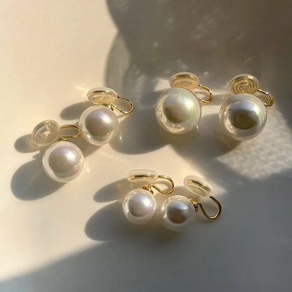 Fashion Round Artificial Pearl Women's Ear Clips 1 Pair