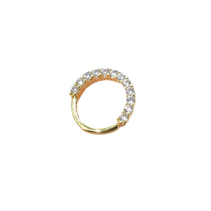 Fashion Round Copper Plating Zircon Nose Ring 1 Piece