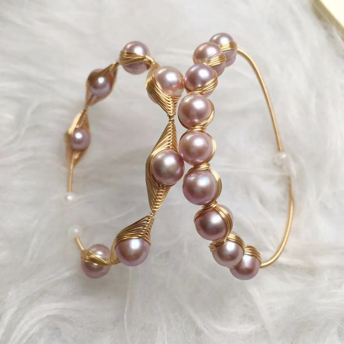 Fashion Round Freshwater Pearl Bangle 1 Piece