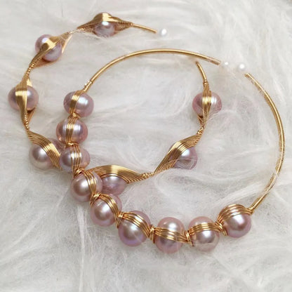 Fashion Round Freshwater Pearl Bangle 1 Piece