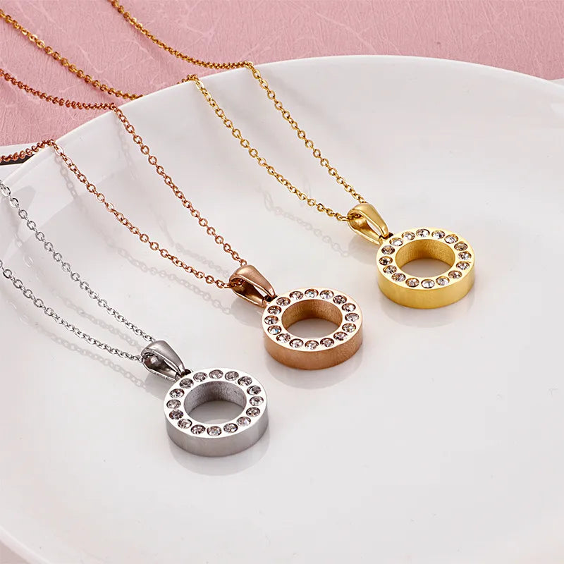 Titanium Steel 18K Gold Plated Korean Style Plating Geometric Necklace