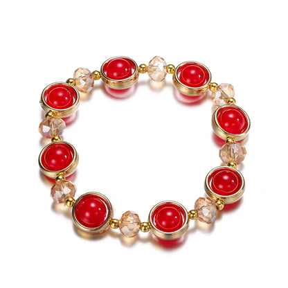 Fashion Round Glass Women'S Bracelets 1 Piece