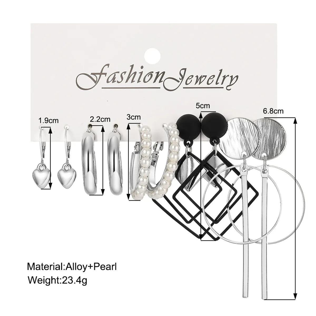 Fashion Round Heart Shape Alloy Plating Inlay Pearl Women's Drop Earrings 1 Set