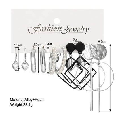 Fashion Round Heart Shape Alloy Plating Inlay Pearl Women's Drop Earrings 1 Set