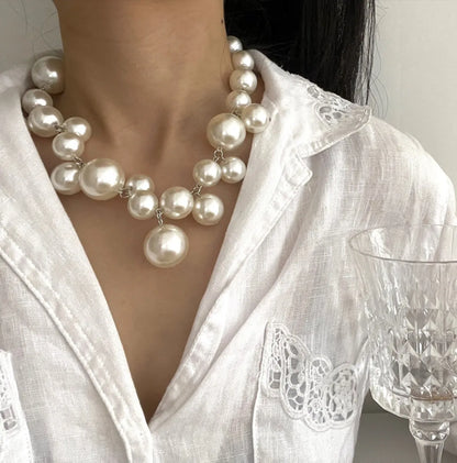 Fashion Round Imitation Pearl Women's Necklace 1 Piece