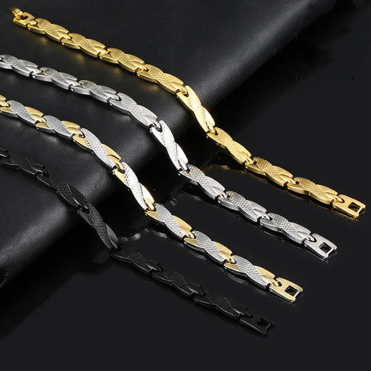 Fashion Round Metal Men'S Bracelets 1 Piece