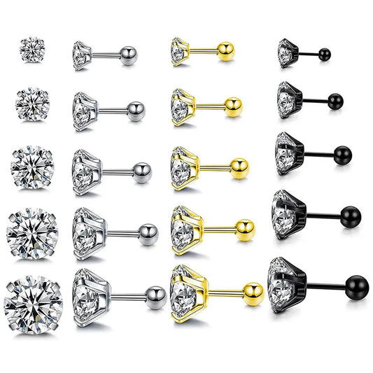 Fashion Round Metal Plating Zircon Women's Ear Studs 1 Piece