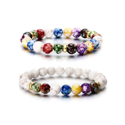 Fashion Round Natural Stone Beaded Bracelets 1 Piece