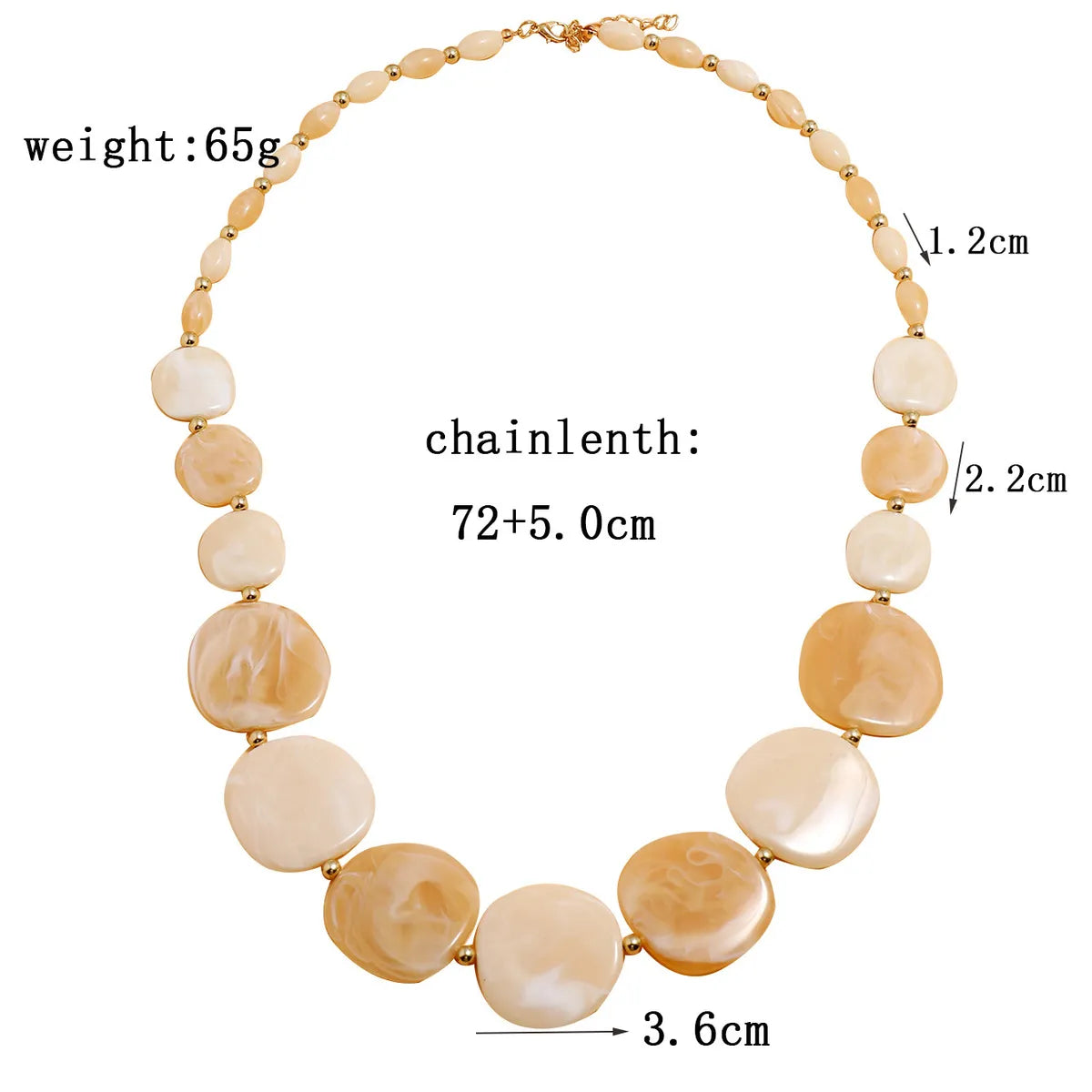 Fashion Round Resin Beaded Women's Necklace 1 Piece