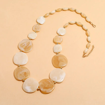 Fashion Round Resin Beaded Women's Necklace 1 Piece