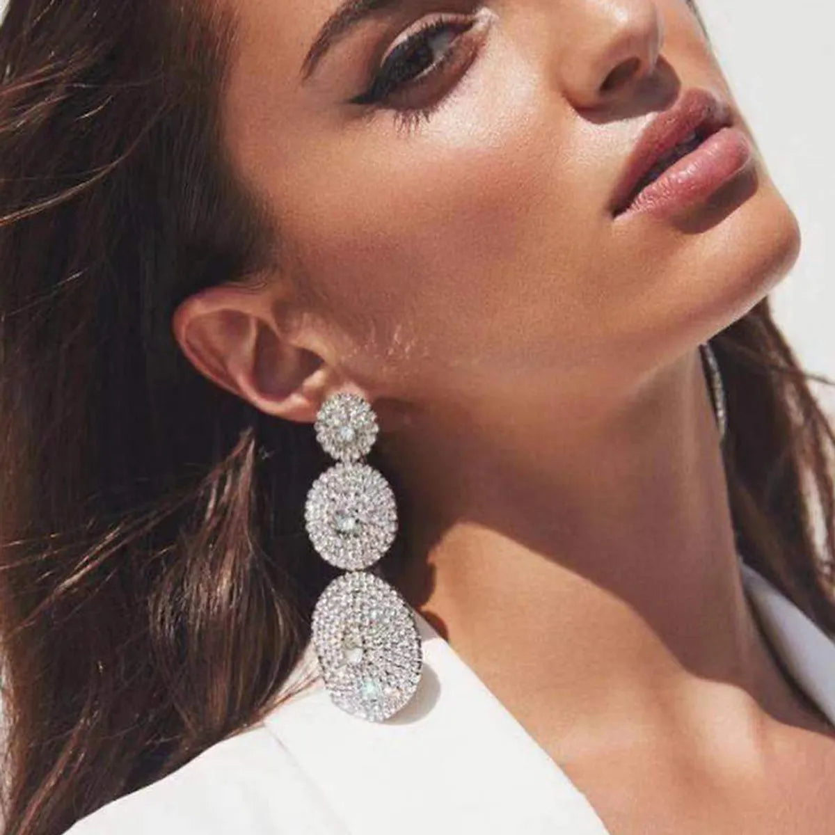 Fashion Round Rhinestone Earrings