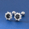 Fashion Round Silver Plating Inlay Zircon Ear Studs 1 Pair