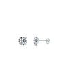 Fashion Round Silver Plating Inlay Zircon Ear Studs 1 Pair