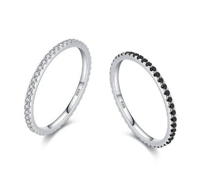 Fashion Round Silver Plating Inlay Zircon Rings 1 Piece