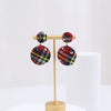 Fashion Round Snowflake Cloth Women'S Earrings 1 Pair