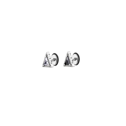 Fashion Round Square Stainless Steel Plating Inlay Zircon Ear Studs 1 Piece