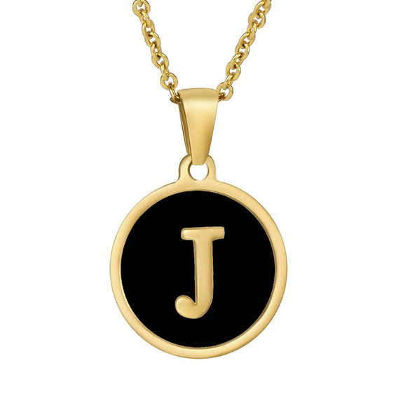 Fashion Round Stainless Steel And 316L Stainless Steel Letter Pendant Necklace For Female