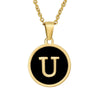 Fashion Round Stainless Steel And 316L Stainless Steel Letter Pendant Necklace For Female