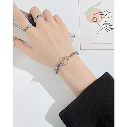 Fashion Round Stainless Steel Chain No Inlaid Bracelets