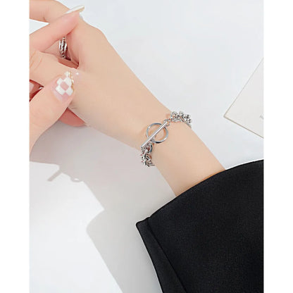 Fashion Round Stainless Steel Chain No Inlaid Bracelets