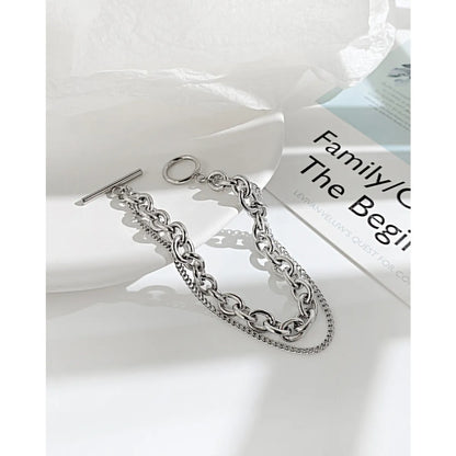 Fashion Round Stainless Steel Chain No Inlaid Bracelets