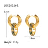 Fashion Round Plating 316 Stainless Steel  Zircon Earrings