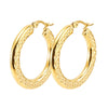Fashion Round Gold Plated Stainless Steel Hoop Earrings