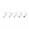 Fashion Round Stainless Steel Inlay Rhinestones Nose Studs 1 Set