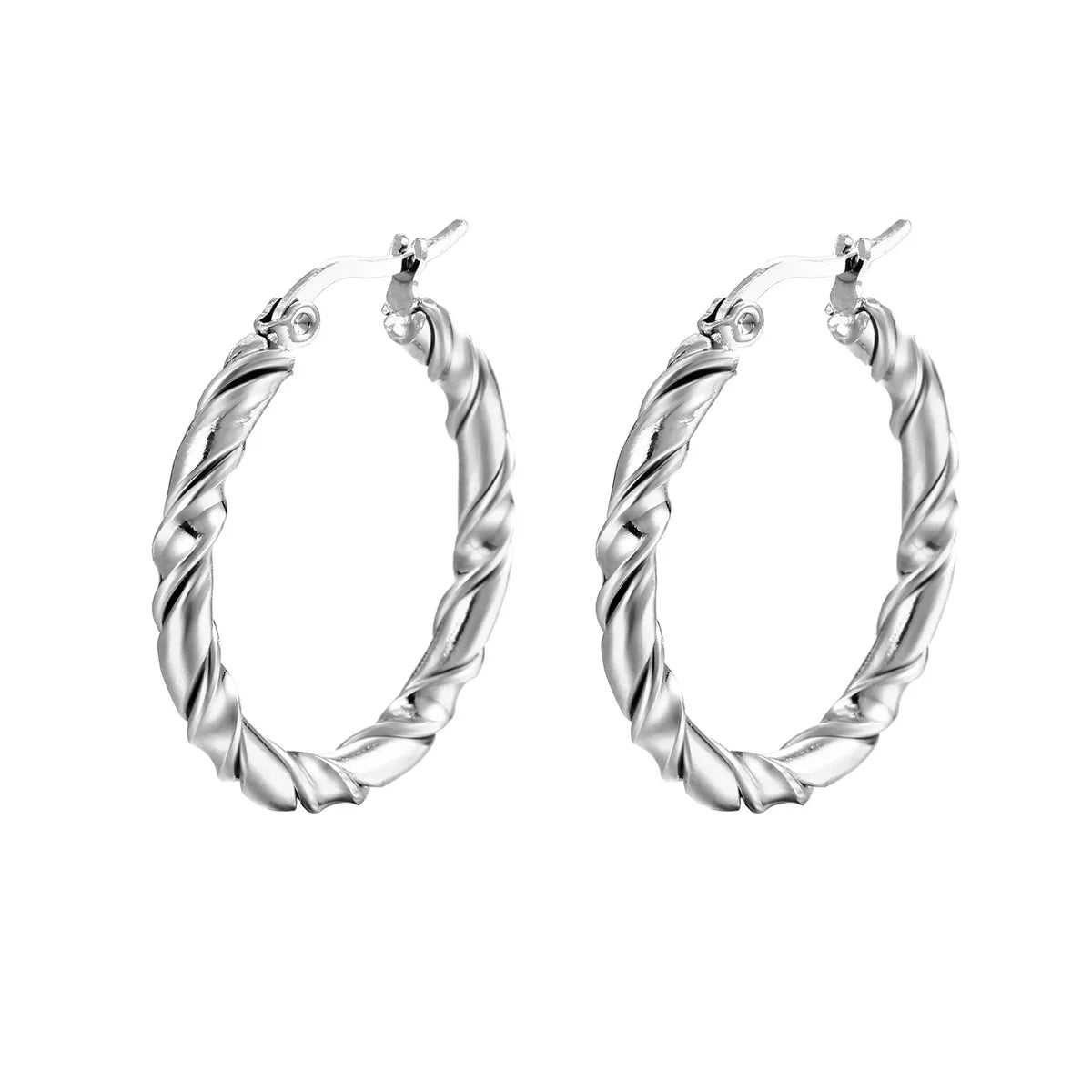 1 Pair Fashion Round Plating 201 Stainless Steel 18K Gold Plated Hoop Earrings