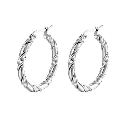 1 Pair Fashion Round Plating 201 Stainless Steel 18K Gold Plated Hoop Earrings