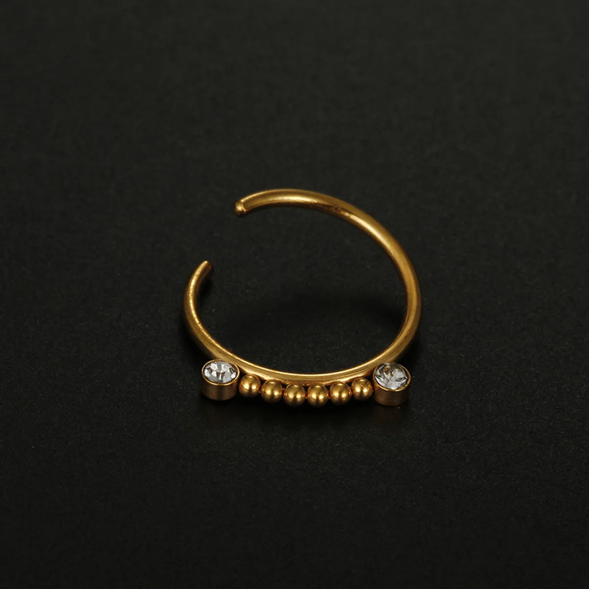 Fashion Round Stainless Steel Plating Nose Ring 1 Piece