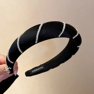 Fashion Round Star Bow Knot Imitation Pearl Cloth Rhinestone Hair Band 1 Piece